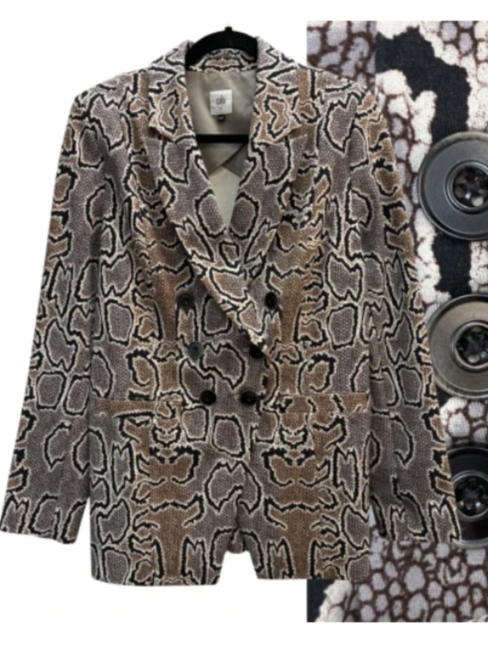 Cabi Python Blazer 3733 Women's 10 Snakeskin Ponte Stretch Jacket